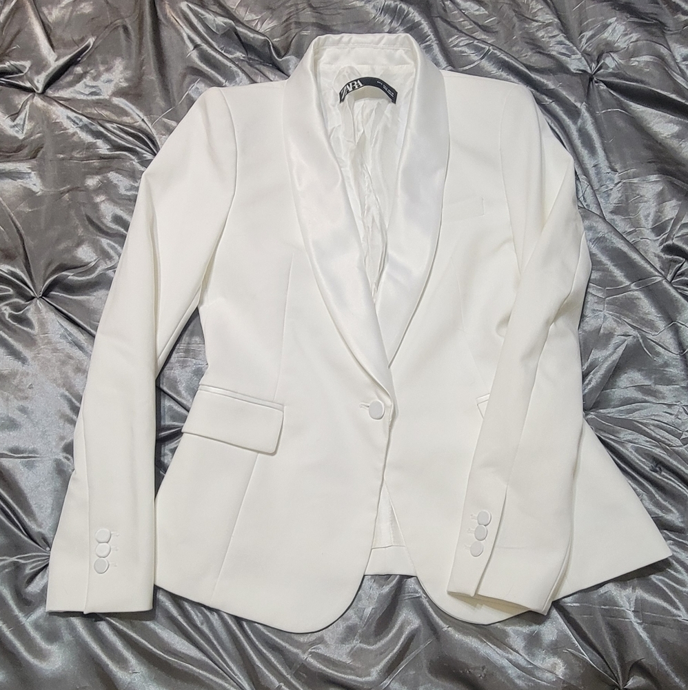 Zara Womens White/Cream Blazer